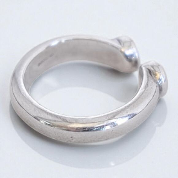 Links of London Sterling Silver Diamond Open Ring Size 5 925 4.79g Tube Designer - Picture 4 of 4